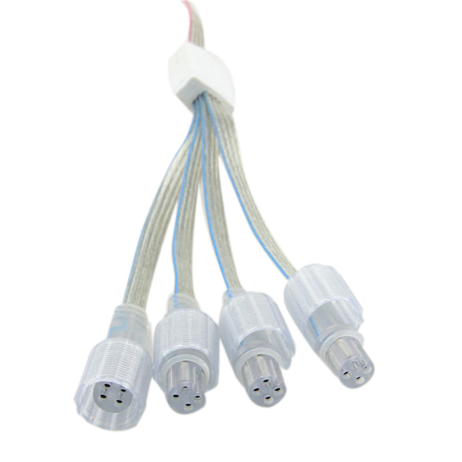 4PIN 1to4 Transparent Waterproof Male And Female Plug Connector